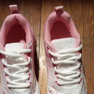White and Pink Athletic Sneakers